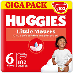Huggies Babybleer Little Movers, Disney Design, Størrelse 6, 102 Antal (3 x 34), Månedlig æske