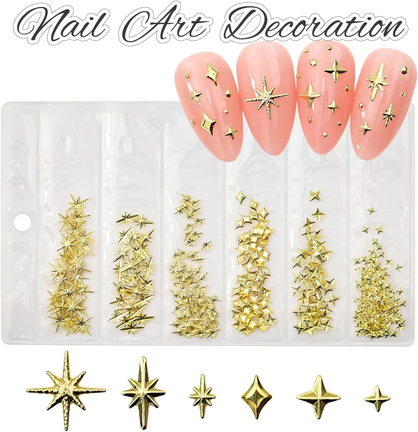 400 Pcs Stern Nail Charms Gold Silber, Charms Nägel Zubehör, Nagel Deko, Nail Art Zubehör, Nagel Charms, Nagel Steine, Nail Design, Charms Für Nägel