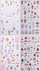 Autocolante 3D pentru unghii Crăciun, 4 foi autocolante 5D pentru unghii, autocolante stereoscopice pentru unghii, decorațiuni, accesorii pentru design unghii