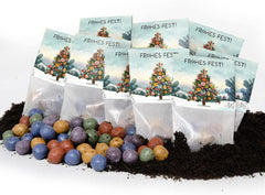 10 X Blumenmurmeln "Frohes Fest" | Kleines Geschenk & Nachhaltiges Mitgebsel Zu Weihnachten | Saatbomben Fßr Kollegen, Gäste & Kinder | Kleinigkeit Zum Advent, Adventskalender-Fßllung Oder Nikolaus