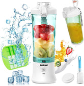Mixer Smoothie Maker to Go, Mini Standmixer Tragbar Mit 6-Klingen Edelstahl, Enstafter Mit Reisedeckel, USB Portable Blender Elektrisch 600Ml flaske, Mixer Shaker Slushy Maker Wasserdichter Bucatarie Naty Shop