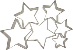 Set de forme de biscuiți Dr. Oetker în formă de stea, 6 piese, forme de biscuiți de Crăciun, forme de biscuiți pentru biscuiți și biscuiți de terasă, motiv în diferite dimensiuni, cantitate: 1 x set de 6 piese