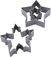 Set de forme pentru biscuiți Dr. Oetker Linzer Fulg de zăpadă și stea – 2 piese, perfecte pentru biscuiți de Crăciun, fabricate din oțel inoxidabil de înaltă calitate, rezistente la rugină, se pot spăla în mașina de spălat vase