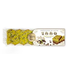 Håndværksmæssig chokolade pistacie turrón, 200g, cremet tekstur, overlegen kvalitet, fine ingredienser, autentisk smag, den dyreste turrón i verden