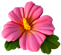 Spiselig hibiscusblomst – 9,5 cm kagedekoration