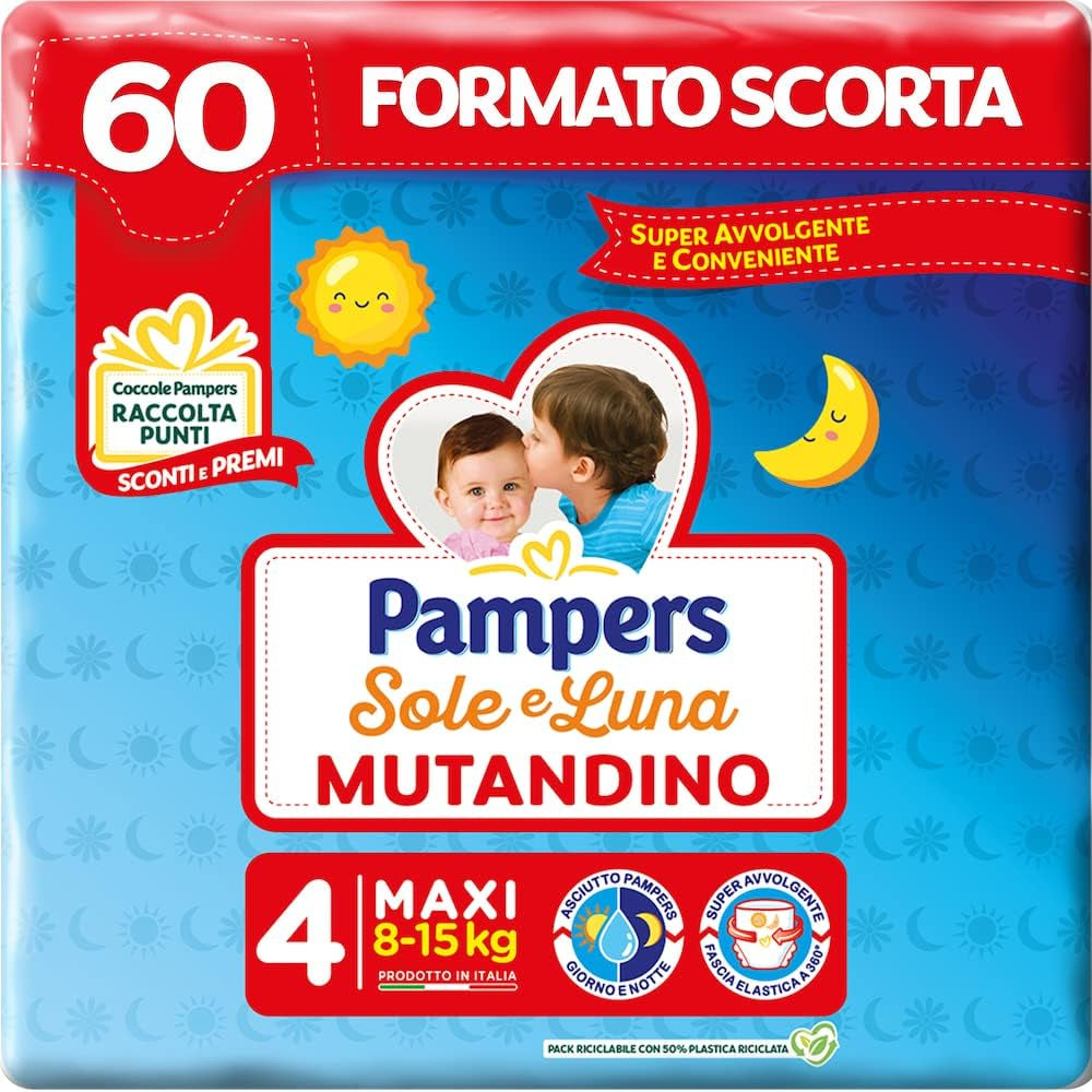 Pampers Sole e Luna Maxi ble, str. 4 (8-15 kg), 60 bleer