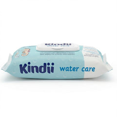 Kindii Water Care Wet Wipes - Aqua Baby Wipes - 100 % viskose, 99,9 % vand, grapefrugtekstrakt, tørklæde størrelse 150x200, 100 % biologisk nedbrydeligt, plastikfri, renseservietter til følsom hud