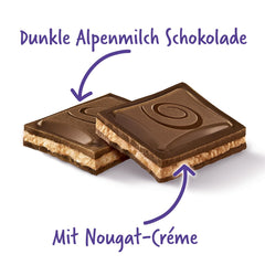 Milka Black Milk – Alpine mørk chokolade med mælk og cremet nougatfyld – 85 g (pakke med 5)