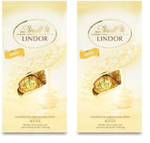 Lindt hvide chokoladekugler LINDOR | 137g pose | Ca. 10 hvide chokoladekugler med smelte-i-mund-fyld | Chokolade gavesæt | Chokoladegavesæt (pakke med 2)