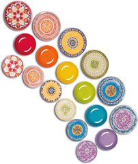 Set de veselă Excelsa ETNO Chic, porțelan, multicolor, 21 piese