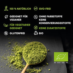 Ceai japonez Matcha, calitate premium, pudră. 100% natural. Reducător de ceai verde, detoxifiant puternic și antioxidant. Matcha pur cultivat - Origine: Japonia (100 g)