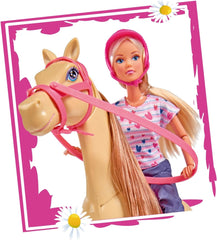 Simba 105730939 - Steffi Love Ridetur, I ridedragt, Med 2 heste, Fuldleddet dukke, Påklædningsdukke, 29cm, Til børn fra 3 år og opefter Dukker Naty Shop