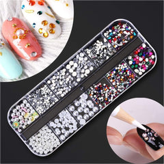 Flori uscate Kalolary pentru unghii, oje cu paiete fluture, autocolante pentru unghii din folie de aluminiu, pietre pentru unghii cu pensetă, creion pentru strasuri pentru unghii, pentru design 3D pentru unghii decorațiuni DIY