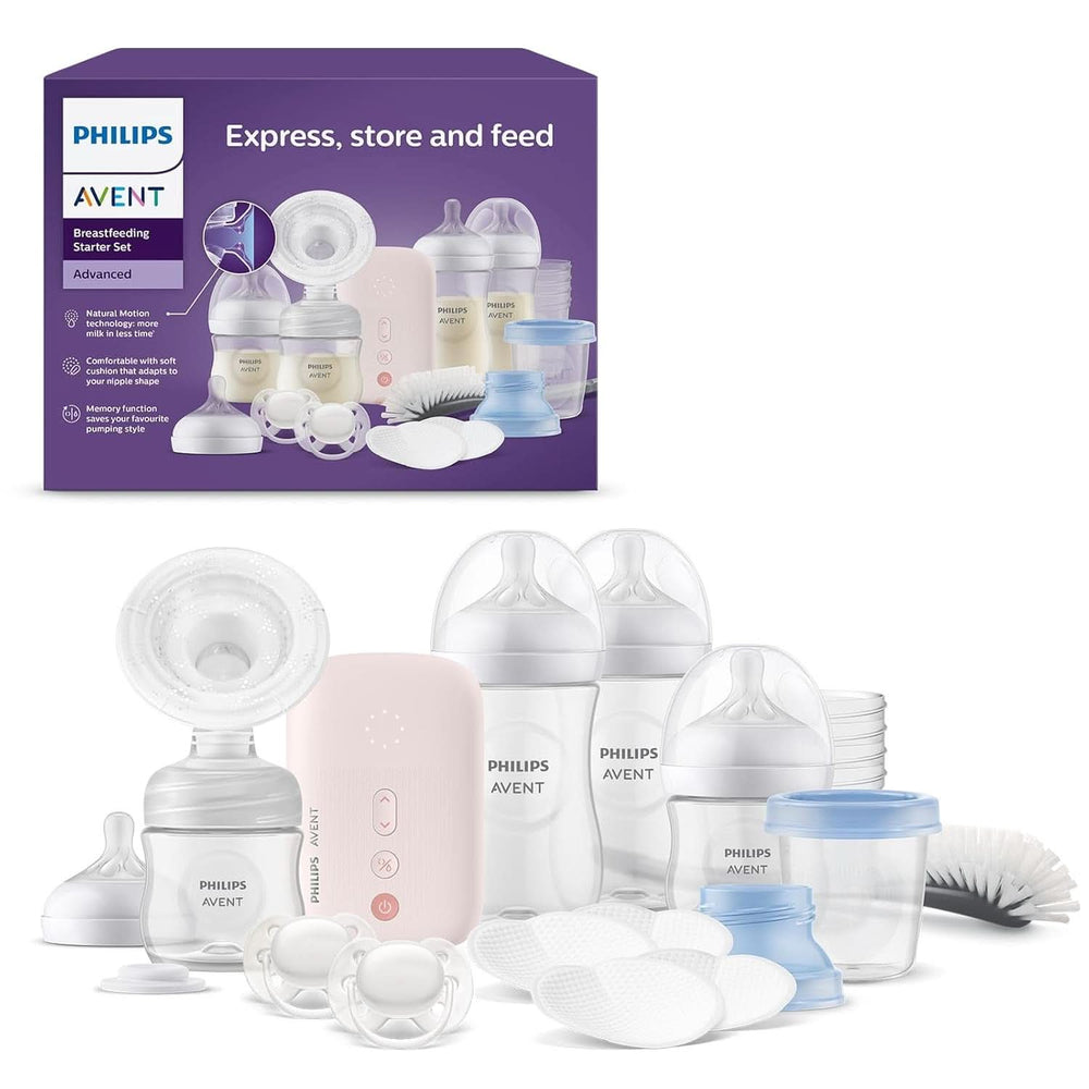 Philips Avent Elektrische Natural Motion Milchpumpe - Set Zum Abpumpen, Aufbewahren Und Füttern Inkl. Flaschen, Schnuller Und Becher (Modell SCD340/31) Mad og ammetilbehør Bebe Naty Shop