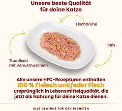 Almo Nature HFC Hrană umedă naturală pentru pisici - Ton cu scoici, pachet de 24 (24 x 70g)