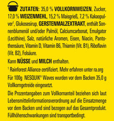 Nestlé Choco Waves, sprød bølgeformet chokolademorgenmad (33 % fuldkornsindhold), 1 pakke (1 x 330 g)