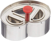 Covrig Städter cu ejector, 6,5 cm, oțel inoxidabil, argintiu-roșu, 6,5 x 6,5 x 6,5 cm