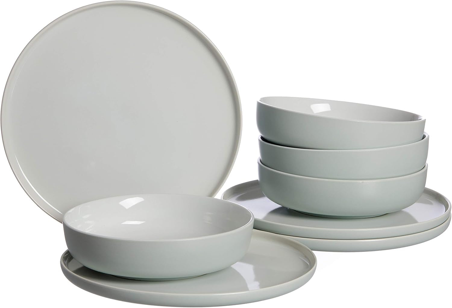 Ritzenhoff & Breker Tafelservice Jasper, 8-Teilig, Grau, Steinzeug, Speiseteller Und Suppenschalen Für 4 Personen Seturi vesela masa Naty Shop Mint