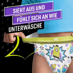 Rumskibspyjamasbukser, 10-pak absorberende natbukser, 7 år, 17 kg-30 kg, lækagebeskyttelse hele natten