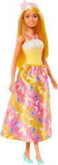 Barbie Royal Doll med smart hår med farverige tråde, farverigt tilbehør, gradient gul top og sommerfugleskørt, HRR09 Naty Shop Dolls Standardtitel