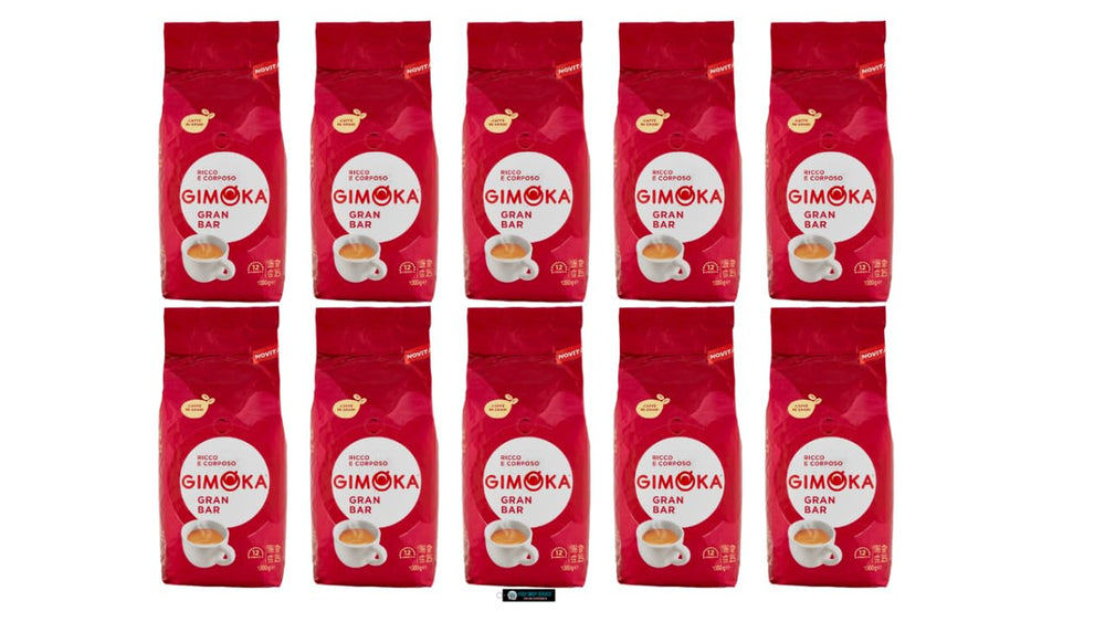 Boabe de cafea Gimoka Gran Bar, bogate și cremoase, 1 kg, pachet de 10, + breloc