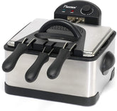 Bestron XL oliefrituregryde med 3 friturekurve, inklusive koldzoneteknologi og aftagelig olietank, 4 liter, 2000 W Hvidevarer Naty Shop Silver