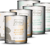 MjAMjAM - Hrană umedă premium pentru pisici - Monopack I - cu pui și curcan, pachet de 6 (6 x 800 g), fără cereale cu carne suplimentară