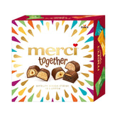 Merci Together - 1 x 175g - Fyldte chokolader i fem varianter med fin mælkechokolade - Chokoladepraliner til at dele og give som gaver