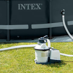 Intex 26642 Krystal Klar sandfilterpumpe med RCD, vandgennemstrømning 3500 l/t, systemflow 2000 l/t, plast, hvid