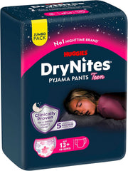 Huggies Drynites Nachtwindeln Bei Bettnässen, Für Mädchen Ab 13 Bis Ca. 17 Jahre (48-60 KG), 33 Stück (3X11), Jumbo-Monatspack, Ble-Pants XL Tilbehør Mad og Amning Baby Naty Shop