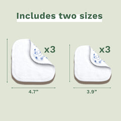 Genanvendelige body- og makeupbleer i 100 % GOTS-bomuld til babyer og hele familien - Renser huden og absorberer snavs, velegnet til følsom hud (6-pack)