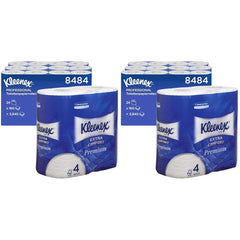 Kleenex Premium Role de hârtie igienică 8484, hârtie igienică 24 de role X 160 de foi umflate, hârtie igienică 4 straturi, 100% fibră pură, de înaltă calitate, rezistentă la rupere și moale (pachet cu 2)