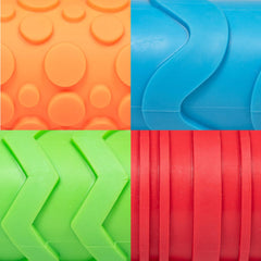 Mal- und Ton-Texturwalzen - 4er-Set - struktureret Knetrollen für Kinder - Vielseitige Muster zum Basteln und Dekorieren