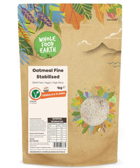 Wholefood Earth Fine Oats - ikke-GMO - vegansk - mælkefri - uden tilsat sukker 1 kg