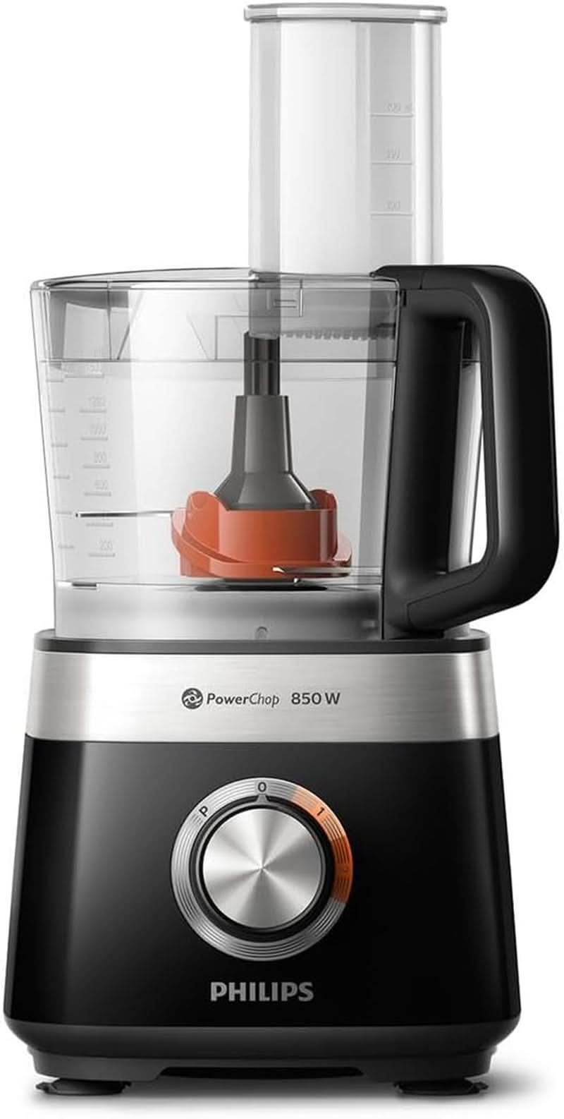 Philips Kompakte Küchenmaschine – 850W, 31 Funktioner, 2,1-Liter-Behälter, Powerchop, Edelstahlklinge (HR7530/10) Køkken Naty Shop 850 Watt, 29 Funktioner + Standmixeraufsatz