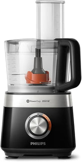 Philips Kompakte Küchenmaschine – 850W, 31 Funktionen, 2.1-Liter-Behälter, Powerchop, Edelstahlklinge (HR7530/10) Bucatarie Naty Shop 850 Watt, 29 Funktionen + Standmixeraufsatz