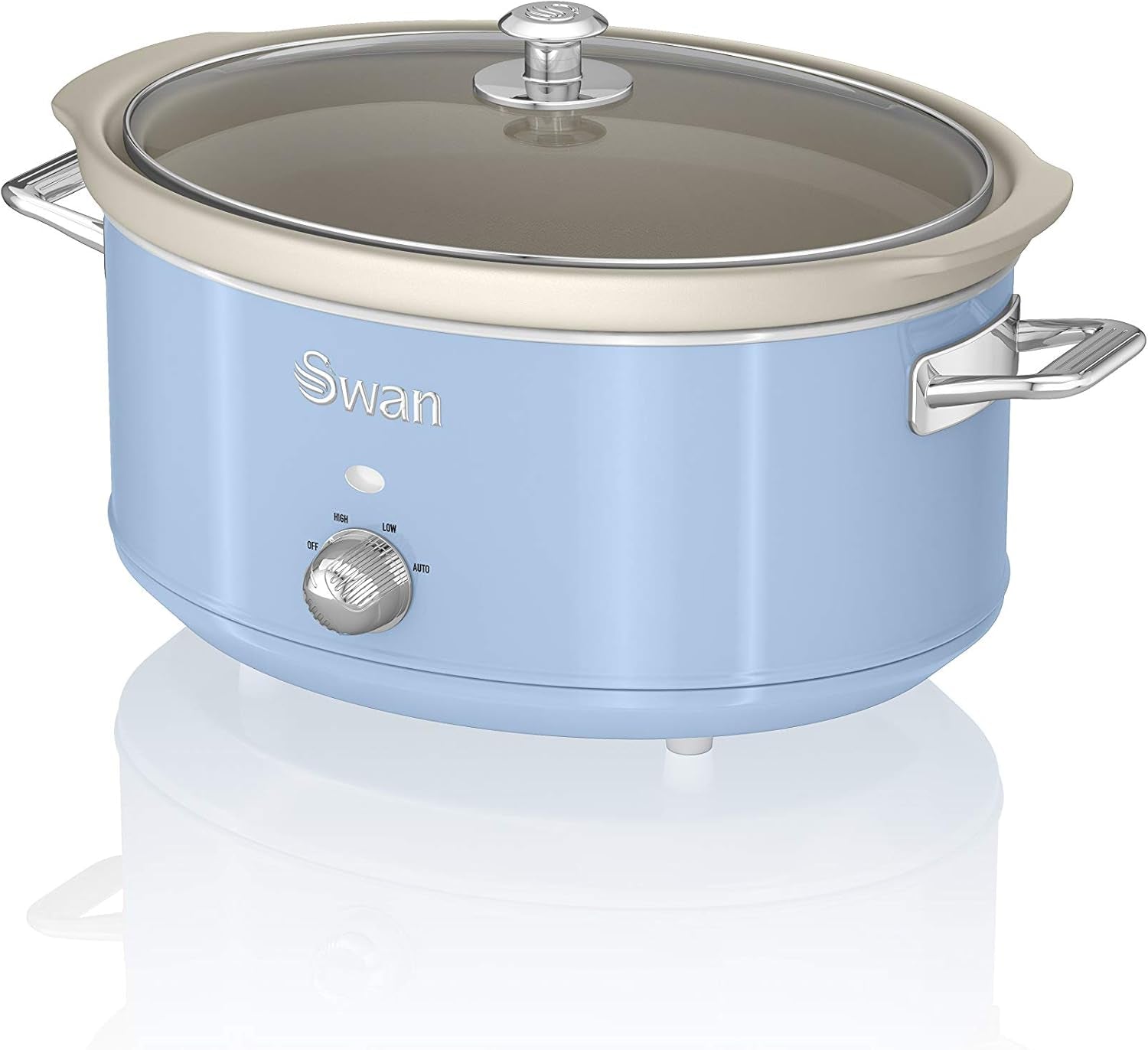 Swan Retro SF17031YELNEW Slow Cooker 6.5 litri, 320W Slow Cooker Naty Shop Albastru