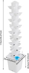 Hydroponic System Hydroponic Tower Indendørs Urtehave Hydroponisk dyrkningssystem med 45 plantesteder Vandpumpe Vandtank 20L Lodret til blomster og grøntsager