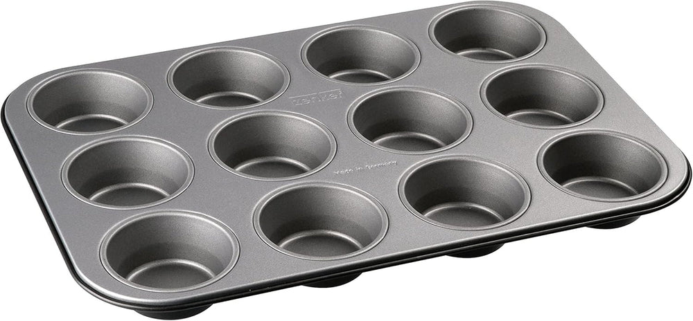 Zenker 12Er Muffinform Energy, Premium-Backform, Für Köstliche Kuchen, Verkürzt Die Backzeit Um Bis Zu 20% (Farbe: Silber/Anthrazit), Menge: 1 Stück, Hellgrau Und Dunkelgrau Forme og bakker til bagning Naty Shop