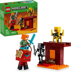 LEGO Minecraft Lava Duel of the Deep, Legetøj til videospilfans, fæstning med minifigurer inklusive Alex, Skeleton Wither, Lohe og Strider, Gave til piger og drenge 6 år gamle 21266 Byggesæt Besuche den LEGO-Store Standardtitel
