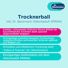 Minge de uscat Dr Beckmann, Pentru rufe proaspete și moi, Poate fi umplută cu parfum de rufe, Scurtează timpul de uscare, Inclusiv parfum de rufe Spring Sample 50 ml Detergenti Rufe Naty Shop
