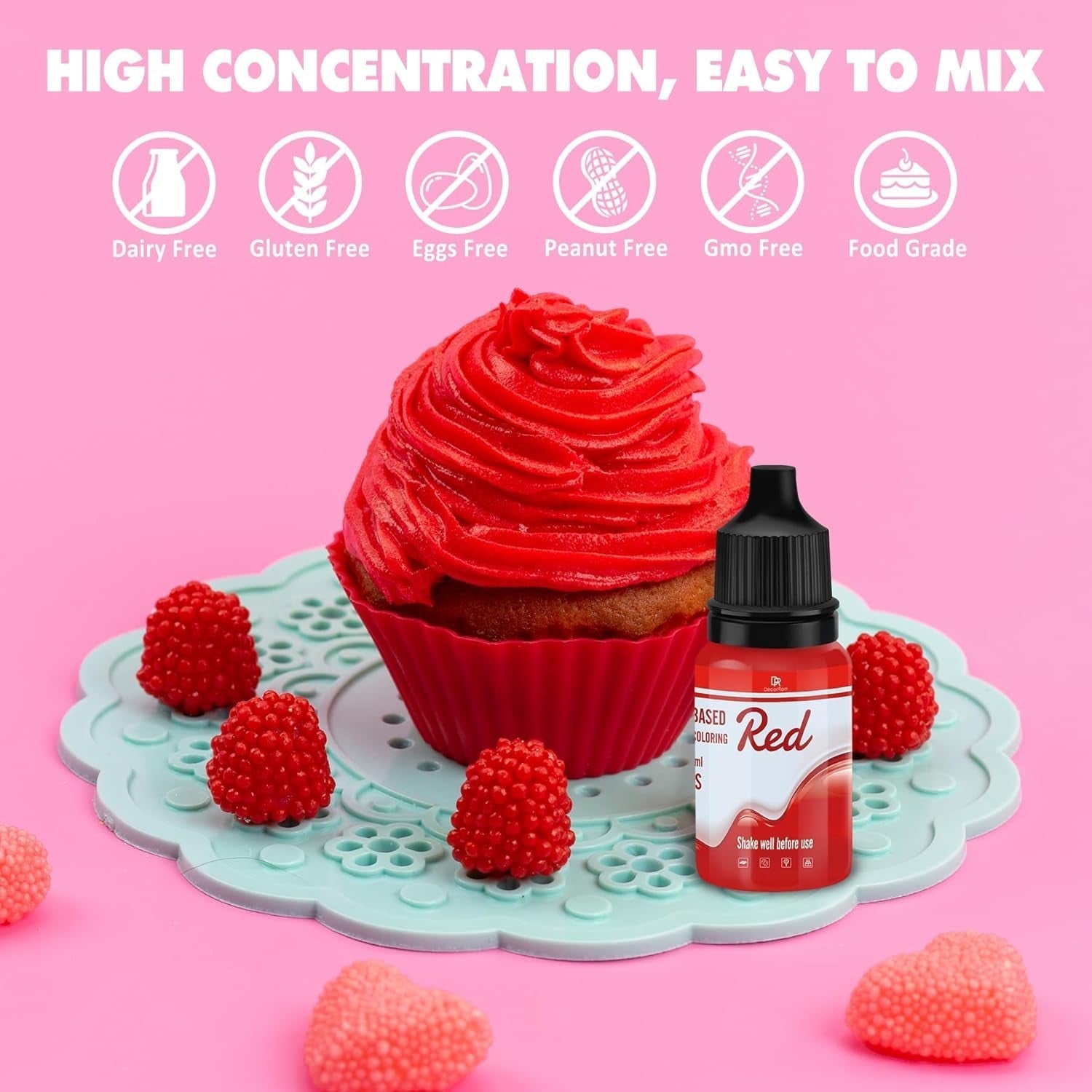 Fettlösliche Lebensmittelfarbe Für Schokolade - 26 Farben Ölbasis Lebensmittelfarben Für Fondant, Torten Dekoration, Backen - Flüssige Food Coloring Für Kakaobutter, Buttercream, Kuchen - 6Ml Je Naty Shop