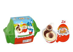 Kinder Joy pakke med 2 - Den ene halvdel med lækker mælk og kakaocreme og sprøde kugler, og den anden halvdel med en stor overraskelse - påskechokolade, påskeslik - påskegave - 40g