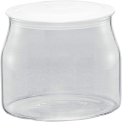 Borcan de schimb Rommelsbacher JG 1 pentru preparatorul de iaurt și cremă de brânză JG 80-1,2 litri, cu capac (pachet de 2) Cutii depozitare alimente Naty Shop Transparent/alb 1 bucată (pachet de 1)
