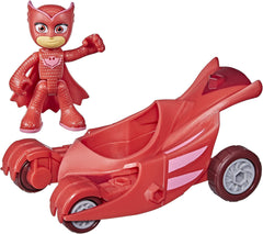 PJ Masks Owl Glider Førskolelegetøj Eulettes køretøj med Eulette Action Figur til 3+ genanvendelig emballage Actionfigurer Naty Shop Owl Gliders i bæredygtig emballage