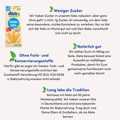 Alete Conscious babykiks 8 måneder+ hvedesmørkiks til babyer praktisk pakket som en lille snack Perfekt til på farten og mellem klasserne 1 x 180 g