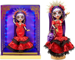 Rainbow High 2022 Celebration Edition Día De Los Muertos - Maria Garcia - Sammler-Modepuppe (28 cm) mit Gesichtsbemalung und Calavera-Handtasche - Leuchtdisplay og Premium-Accessoires