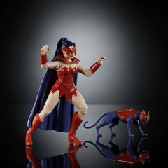 Masters of the Universe Origins Action Figure Catra din colecția de desene animate, aprox. 14 cm înălțime, eroină din serialul TV din anii 1980, prințesa puterii, design detaliat și accesoriu pentru pisică, JBM84 Action figures Naty Shop