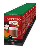 ESPRESTO Toffee Nut Latte, kompatibel mit K-fee & ALDI EXPRESSI*, aromatisierter Milchkaffee, RFA zertifiziert, 96 Kapseln