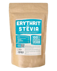 Erythritol + Stevia Naturlig sukkererstatning uden kalorier 1:1, 1 kg sødemidler Naty Shop